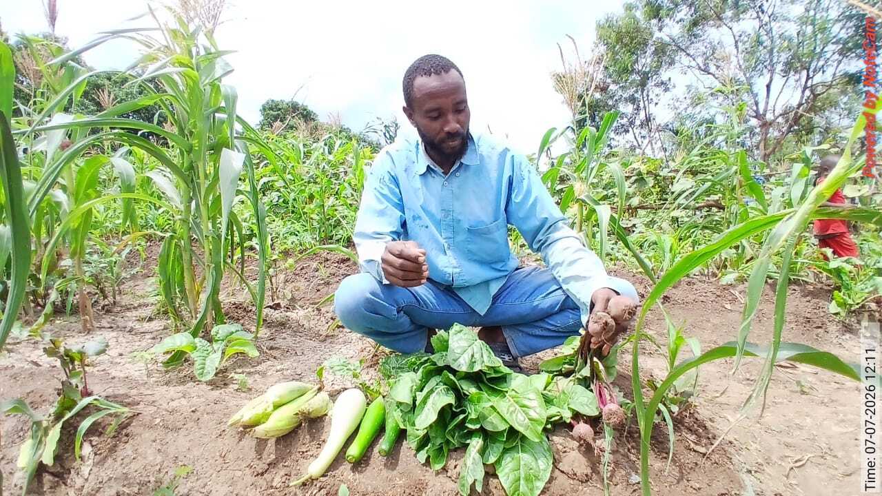 Man with vegetables
