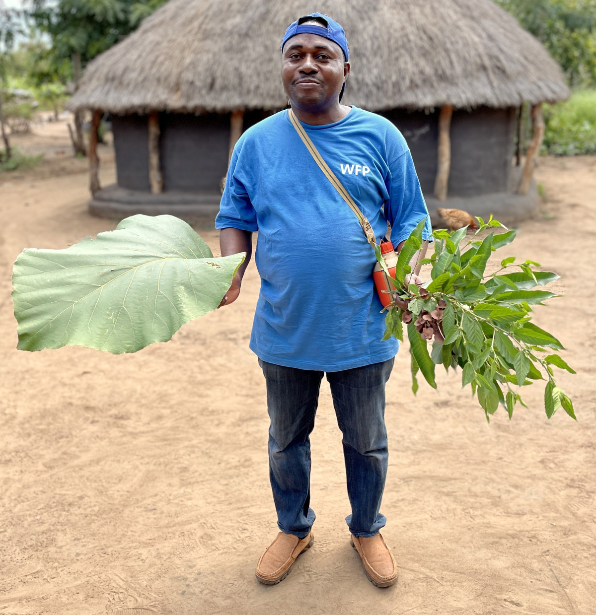 Man holds plants