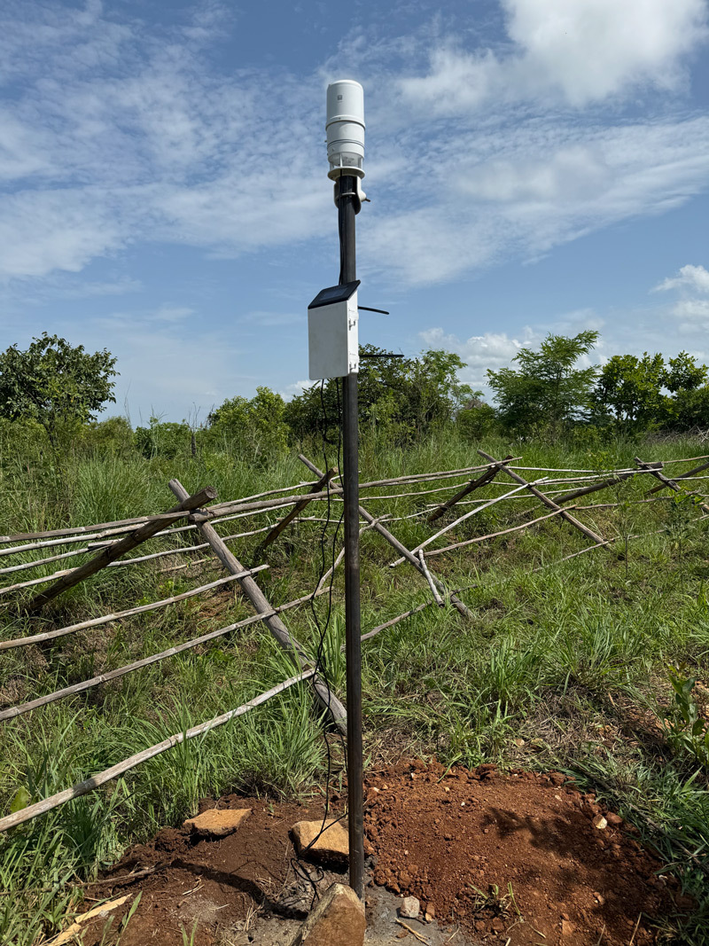 Weather station standing in a field
